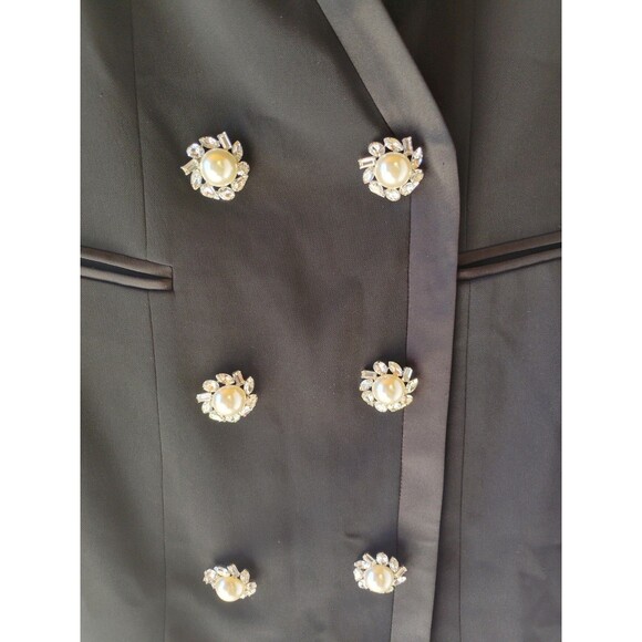 Jay Godfrey Women's Black Mini Tuxedo Dress SZ 0 Winter Whimsy Glam Holiday Chic - Picture 4 of 14